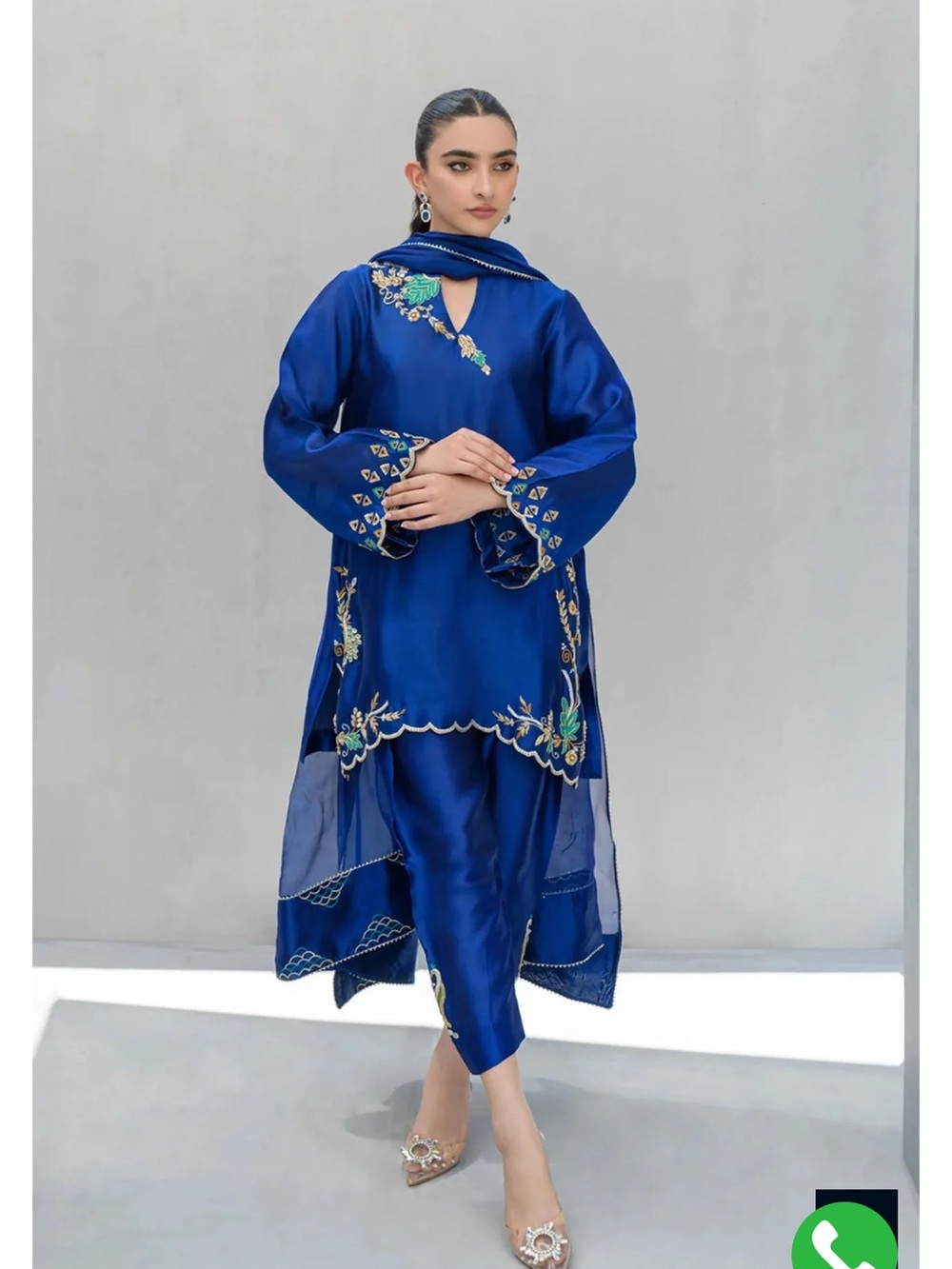 Flairs Studio ocean blue - Embroidered Deep Blue